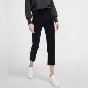 Express Black Velvet Super High Rise Straight Pant- NWT